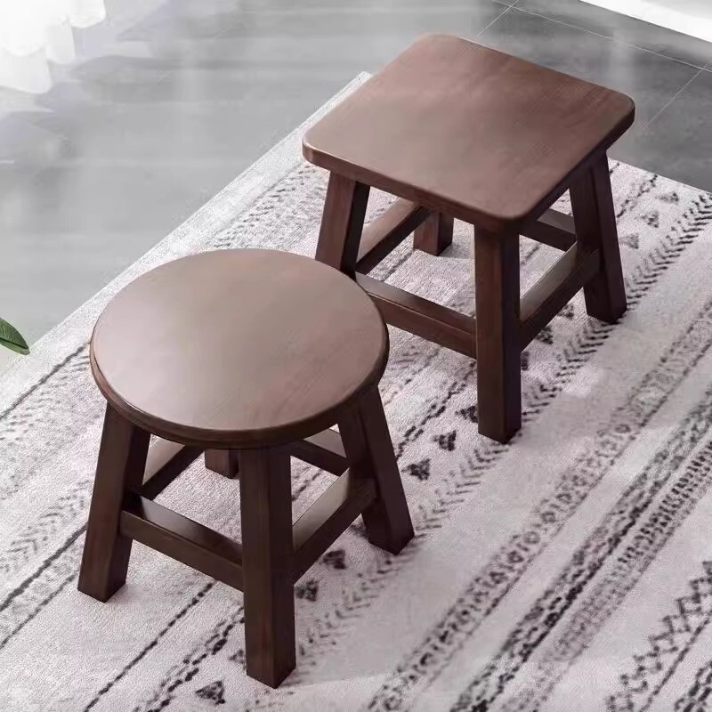 实木小凳子家用矮凳方凳圆凳木凳子客厅换鞋凳结实小板凳叠放移动