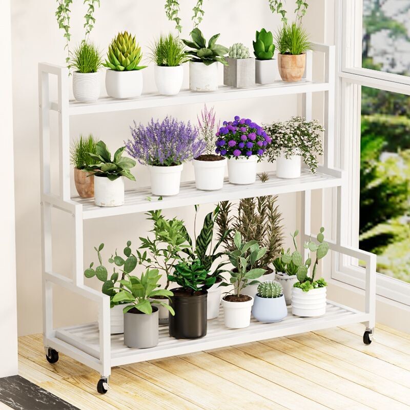 移动花架子花架铁艺室内外家用阳台置物架多层多肉客厅花盆落地式