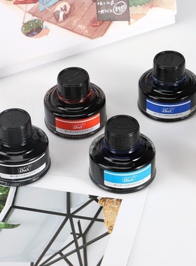 正品达克斯401 402 403 404优质钢笔墨水不堵笔非碳素墨水钢笔染料型小学生练字专用黑色红色纯蓝色红色50ml