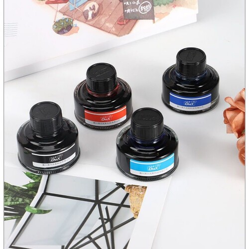 钢笔墨水正品达克斯401 402 403 404优质不堵笔非碳素墨水钢笔染料型小学生练字专用黑色红色纯蓝色红色50ml