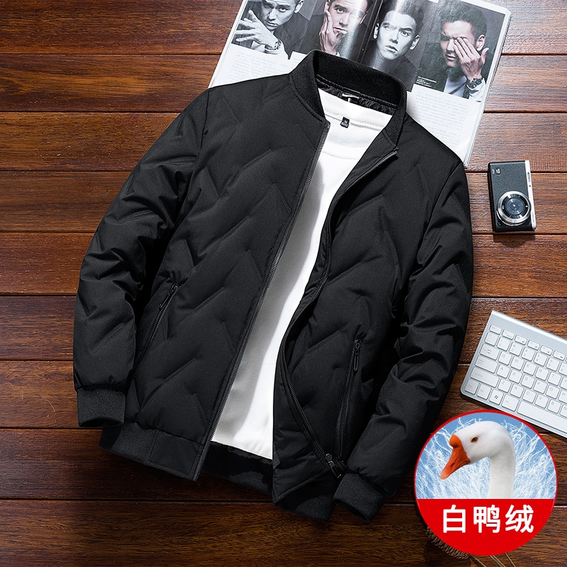 羽绒服秋冬季潮流潮牌短款2025新款鸭绒加厚修身帅气外套男装冬装