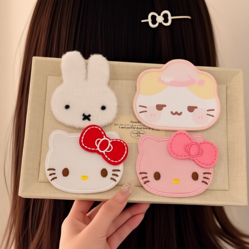 可爱米菲兔兔大号魔术贴卡通hellokitty发饰刘海碎发刘海贴