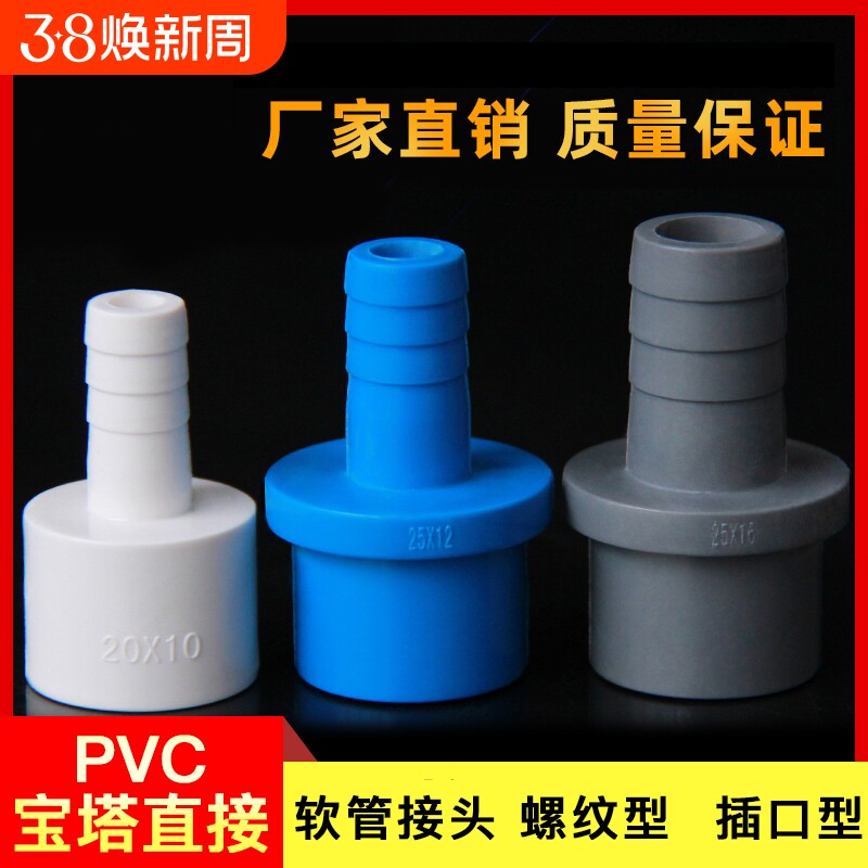 PVC软管宝塔接头水管直接内外丝水咀塑料外螺纹管内径内牙排水