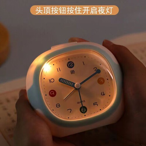 静音闹钟时尚简约学生床头小闹表卧室无声夜光时钟桌面台钟表现代