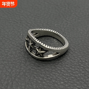 ODKE高级感复古方形锯齿三连星星戒指cody sanderson指环经典款