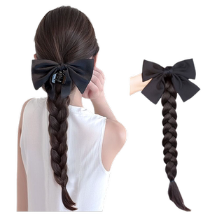 假发辫子女长辫抓夹古风自然仿真发微卷蝴蝶结扭扭辫假马尾麻花辫