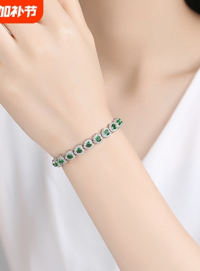 锦瑟 七夕爱心4*4 情人节礼物密钉铜镶锆石时尚女士手链厂家批发