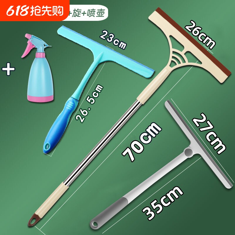 360度旋转擦玻璃神器玻璃加长刮水器擦刮一体纱窗双面擦桌子刮刀