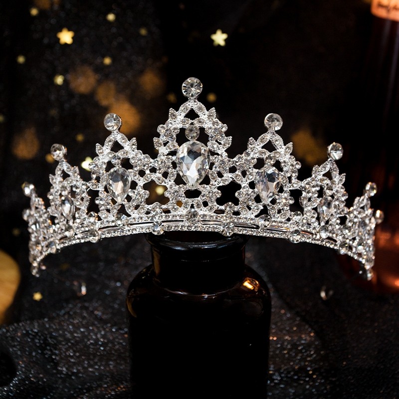皇冠头饰新娘头纱高级感大气奢华结婚公主王冠婚纱影楼造型配饰品