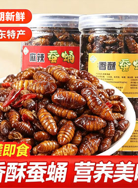 香酥蚕蛹罐装即食下酒菜高蛋白东北特产油炸熟食零食麻辣香辣新鲜