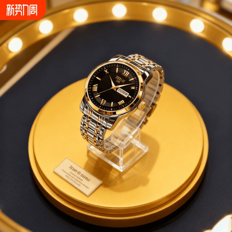 手表瑞士名表正品全自动机械风石英表商务高级感夜光防水时尚钢带