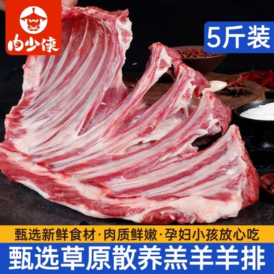 羊排新鲜羊肉5斤乳羔羊排手抓烧烤手把生鲜年货礼盒肋条