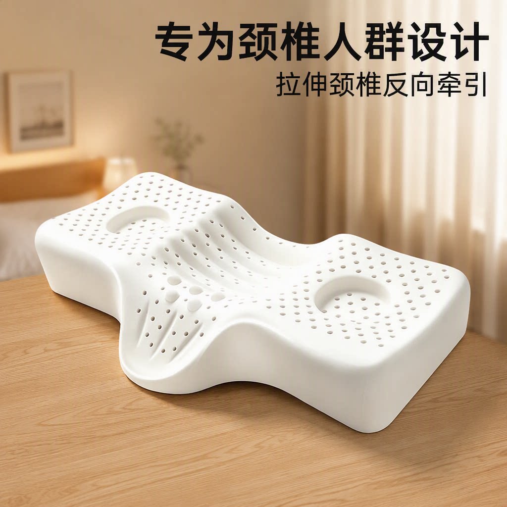 酒店蝶形枕头护颈椎助睡眠成人专用枕单人低枕枕芯泰国天然乳胶枕