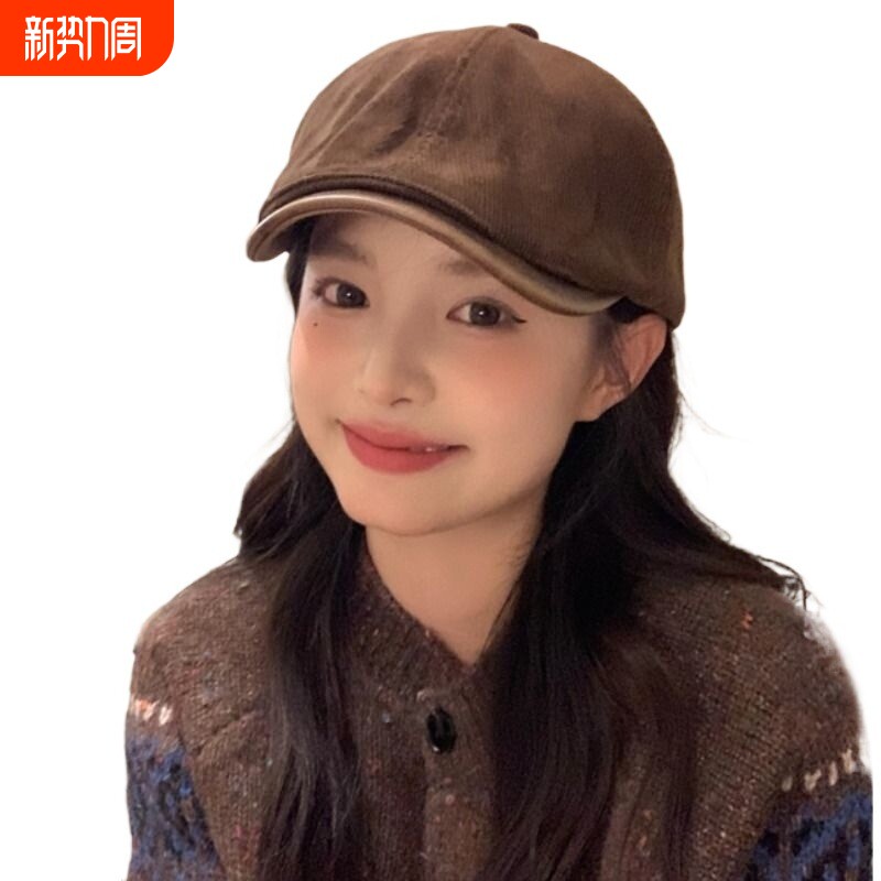 反戴百搭鸭舌帽子前进帽贝雷帽显脸小女大头围文艺2025年