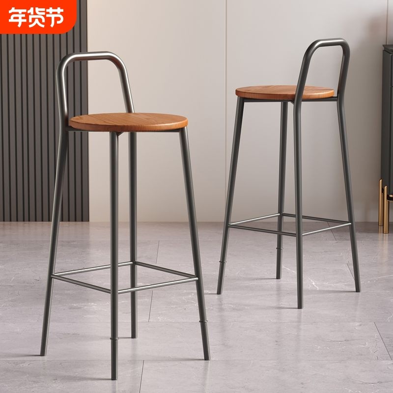 简约吧台椅高脚凳收银前台圆凳轻奢设计家用酒吧椅子实木坐垫,商业/办公家具,酒吧凳,淘宝优惠券,粉丝福利购,淘宝优惠卷