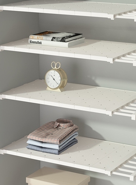 衣柜分层隔板免打孔伸缩置物架衣橱厨房浴室置物架大学生宿舍收纳