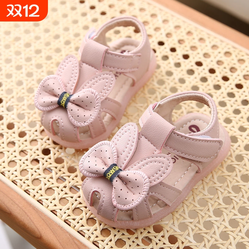 2024夏季女宝宝凉鞋0-3岁包头软底舞蹈鞋6-12个月公主鞋4婴儿鞋子