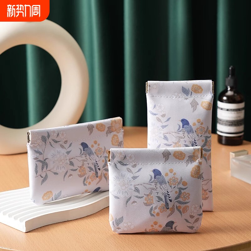 自动闭合收纳包可爱数据线零钱小包耳机多功能随身便携袋大容量