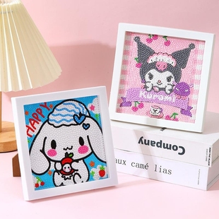 新款 儿童手工diy钻石画带框点砖粘贴画小学生男女孩礼物益智玩具
