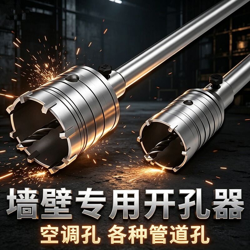墙壁开孔器钻头打孔空调穿墙干电锤混凝土冲击钻打洞神器瓷砖钻孔