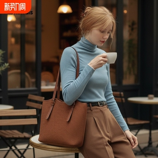 ONIMALS托特包女2025新款 大容量通勤单肩包高级感手提包NK022编织