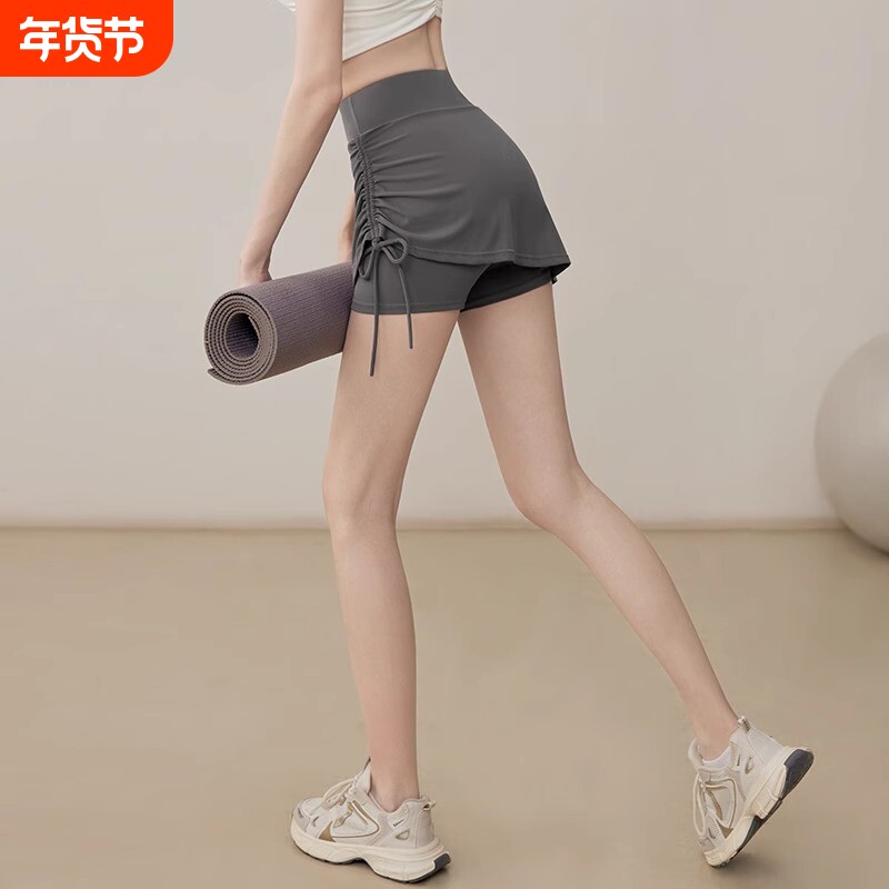 瑜伽服女2025新款夏季高腰收腹提臀运动短裤外穿跑步训练健身裤裙