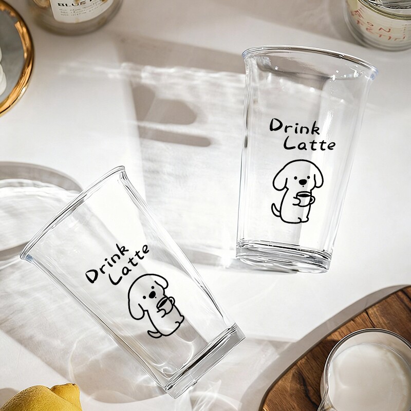 透明冰美式咖啡杯玻璃杯子高颜值家用ins风夏天冷饮牛奶杯380m