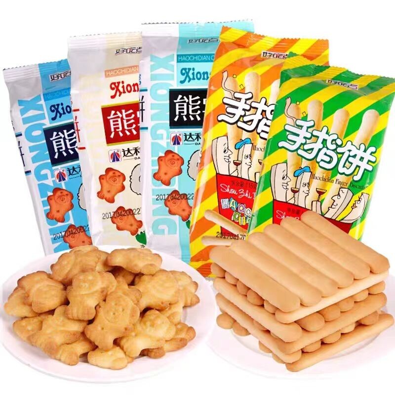 好吃点手指饼干G小熊字饼干手指卡通饼干散装包装办公室网红零食
