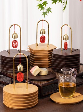 六角风铃实木隔热垫餐垫防烫餐桌垫家用木质耐高温碗碟盘子砂锅垫