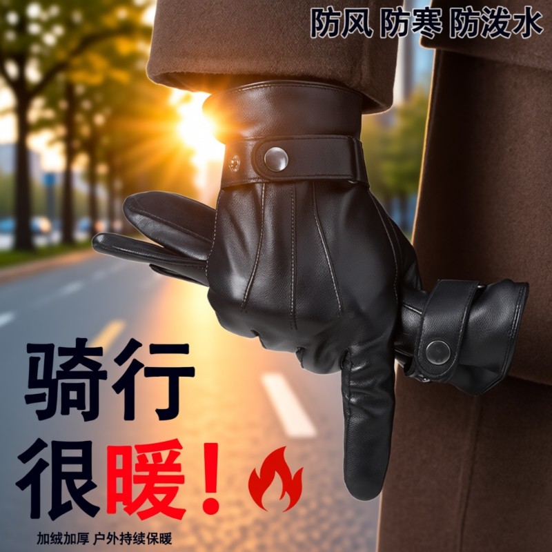 皮手套男士冬季骑行加绒加厚保暖防风防水触屏冬天摩托车手套防寒,运动包/户外包/配件,手套,淘宝优惠券,粉丝福利购,淘宝优惠卷