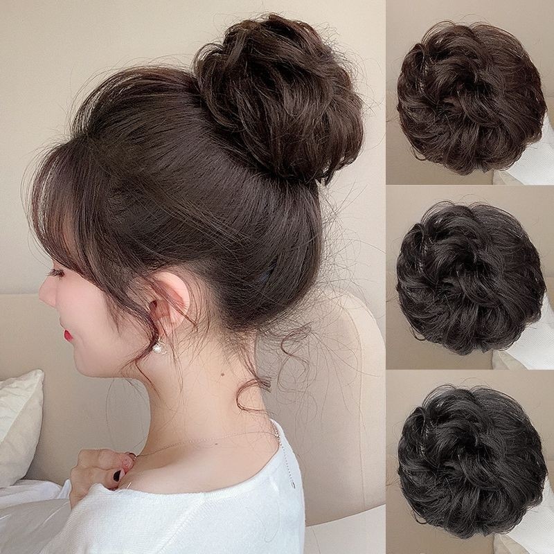 丸子头假发发圈女高颅顶蓬松花苞头发包古风盘发神器真发发量少