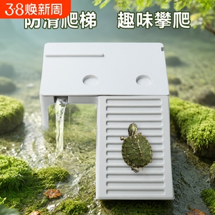 乌龟晒台大号鱼缸造景躲避屋养乌龟专用爬坡深水睡觉窝晒背爬梯