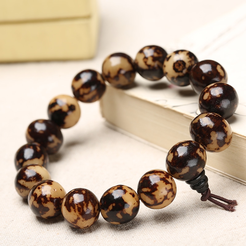 虎斑花纹菩提子手串手持念珠单圈
