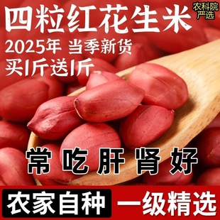 农科院严选东北红皮花生25年农家新鲜不带壳四粒红花生米自种晒干