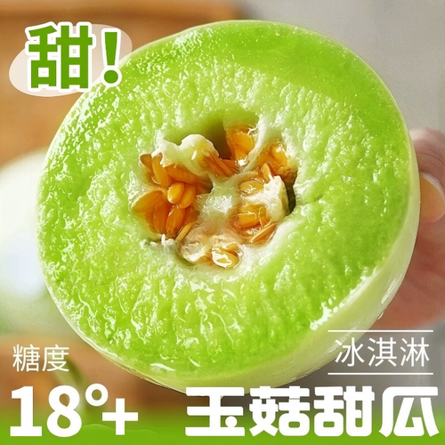 山东玉菇甜瓜甜心冰淇淋香瓜蜜瓜5斤整箱包邮小香瓜蜜瓜现摘直发