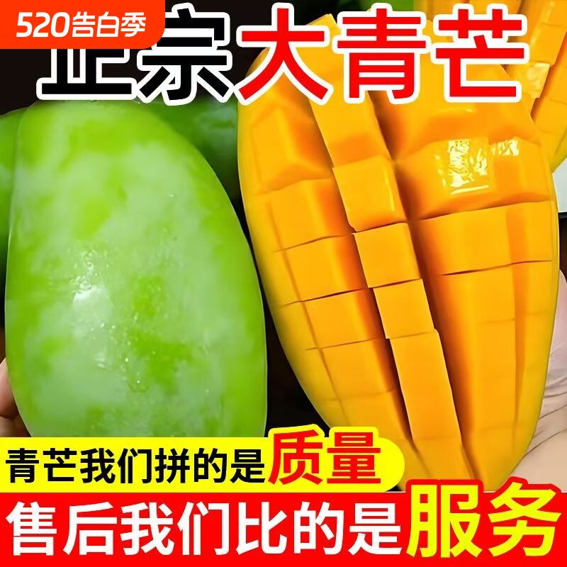 当季大芒果越南大青芒芒果新鲜水果现摘特大果青皮大青芒