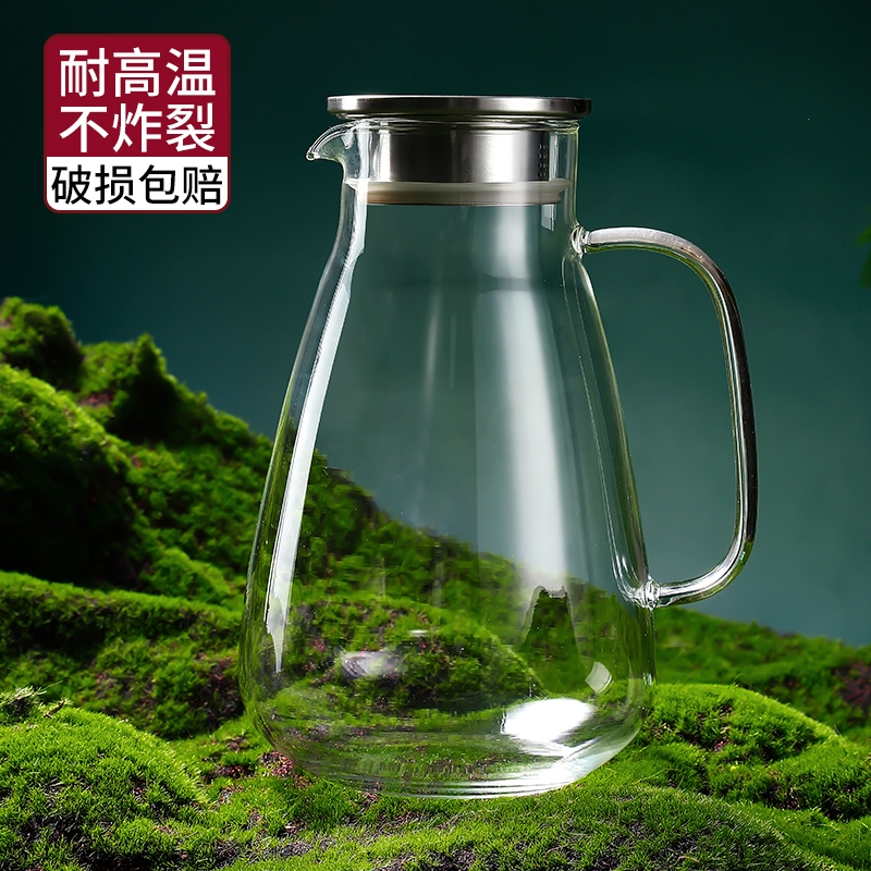 家用耐高温冷水壶凉水壶高硼硅大容量泡茶壶高颜值茶壶2025新款