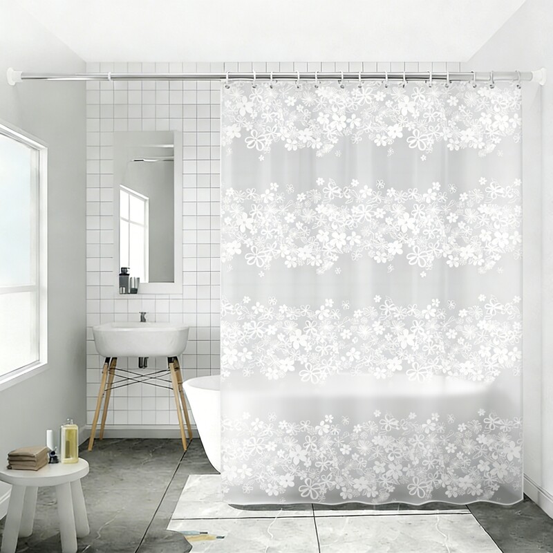 卫生间浴帘防水套装浴室免打孔窗帘防霉帘子挂帘淋浴洗澡隔断帘