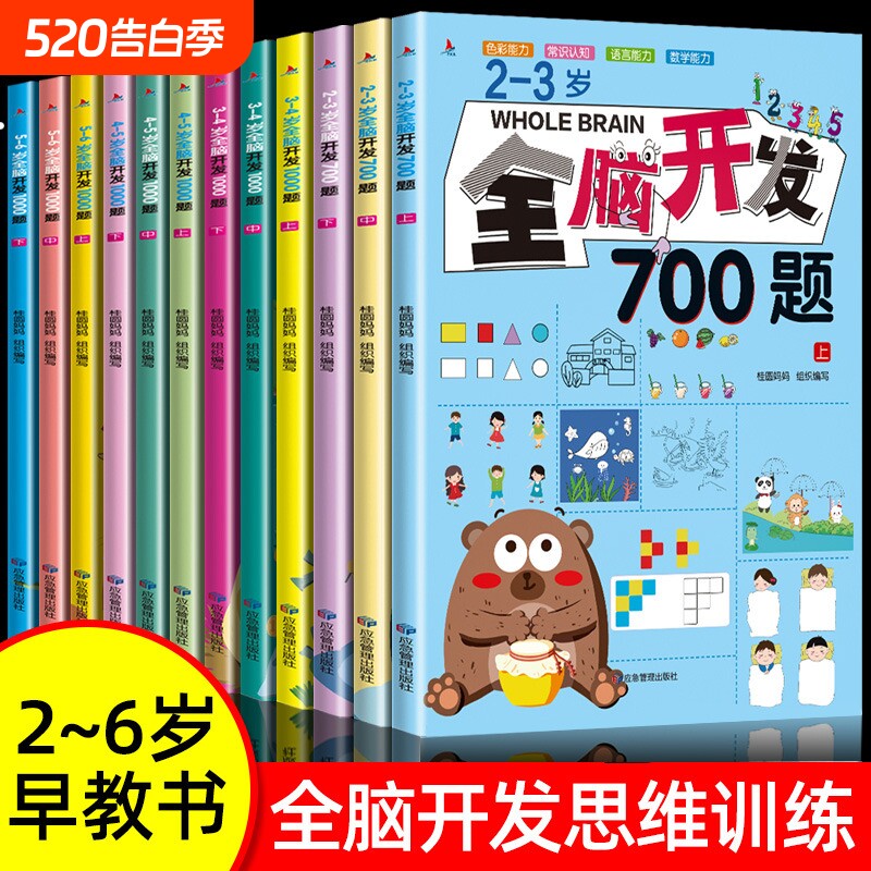 正版全脑开发思维训练700题1000题儿童2-3-6岁学前教育益