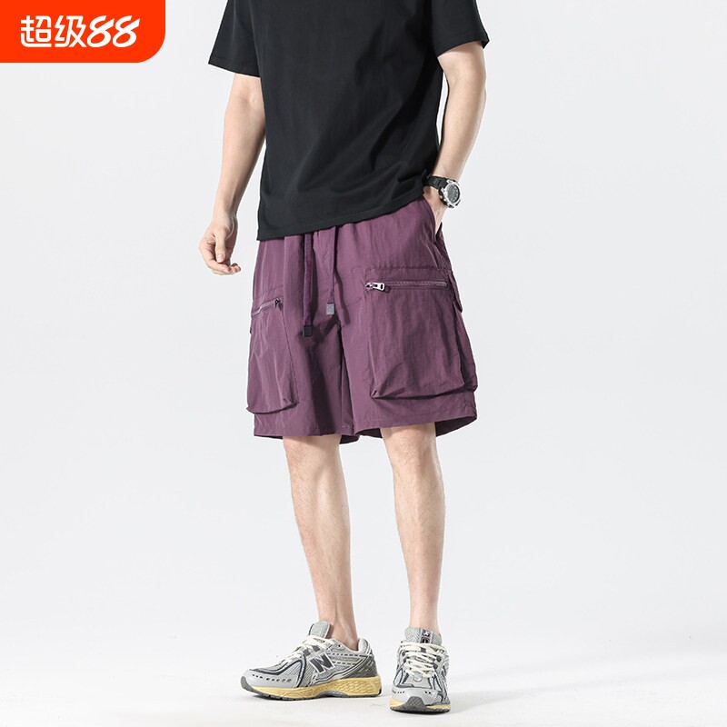 夏季薄款男士多口袋拉链工装短裤图片