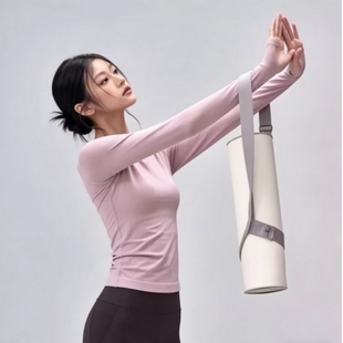 健身速干瑜伽服修身显瘦透气运动上衣弹力普拉提跑步长袖贴身无缝