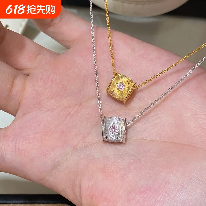 如蝶在野 金色拉丝路路通六芒星项链轻奢高级感复古宫廷风锁骨链