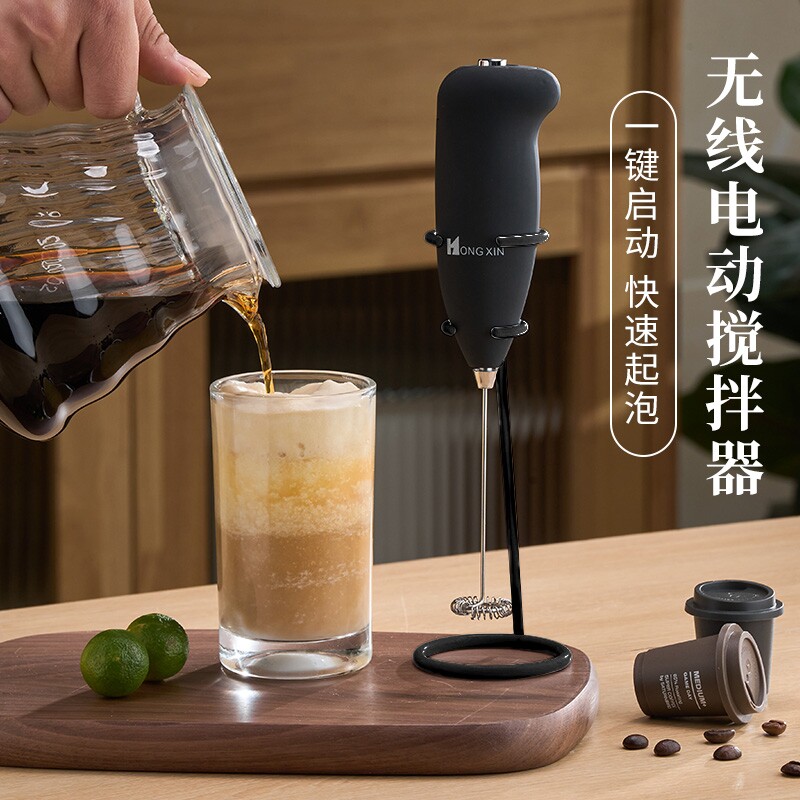 电动打奶泡器咖啡打泡器家用迷你奶泡机牛奶搅拌器手持无线打发器