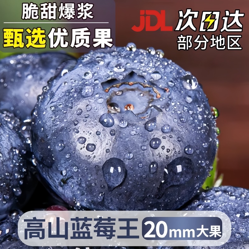 云南蓝莓新鲜水果当季大颗应当季特大果现摘怡颗整箱颗梅京东包邮