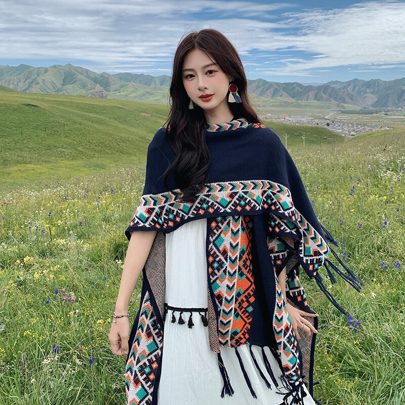 丽江围炉煮茶民族风披肩新疆西藏旅游穿搭外搭斗篷外套披风围巾女,服饰配件/皮带/帽子/围巾,防晒披肩,淘宝优惠券,粉丝福利购,淘宝优惠卷
