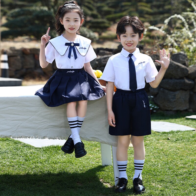 幼儿园园服夏装英伦学院风儿童大班合唱班服套装毕业照小学生校服