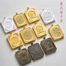 唐卡外壳手绘唐卡吊坠盒手工绘制嘎乌盒空盒西藏吊坠项链画框盒子