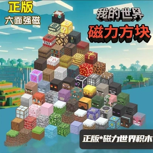 磁力方块世界积木磁铁立体益智拼装玩具赠网红TNT收纳盒公仔正版