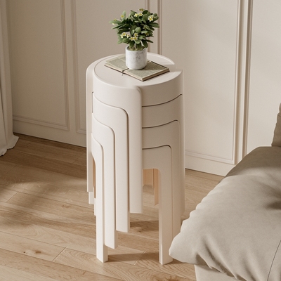 塑料凳子加厚家用可叠放风车圆凳客厅餐桌高椅子熟胶板凳结实耐用