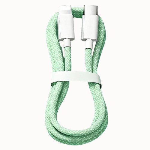 新款炫彩编织数据线PD30W适用苹果iPhone8-14系列1.5米单条绿色